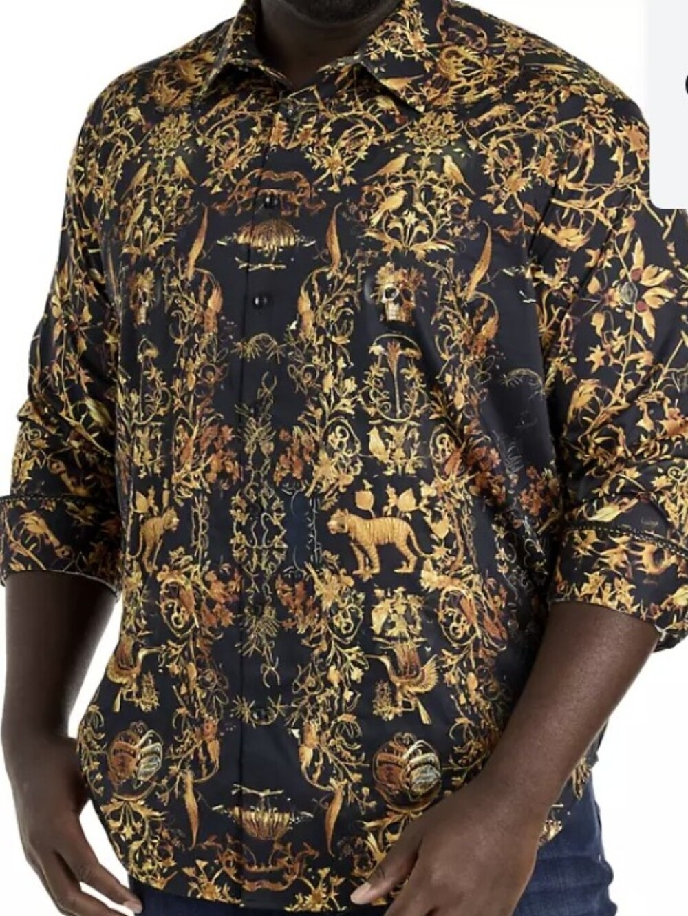 💥Robert Graham Men’s Large  Bird Floral Embroidered Button Down Shirt